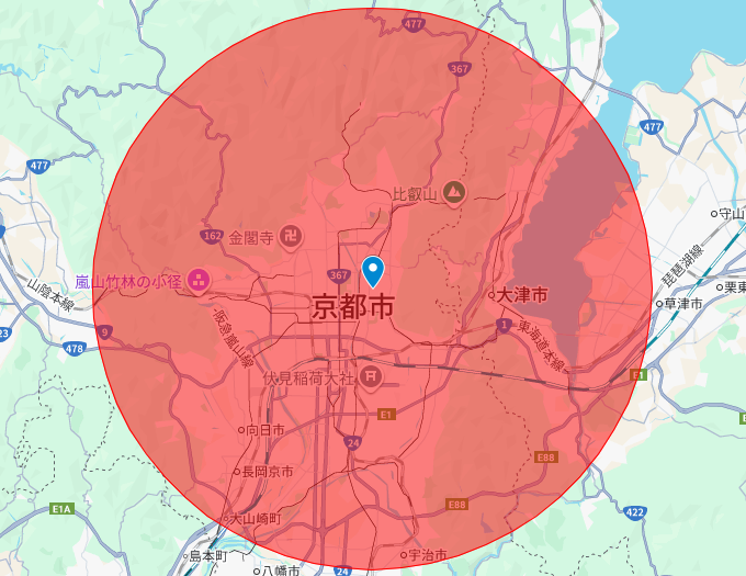 ふるかわ小児歯科より16km圏内の地図